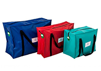 sacoche securisee transport fond couleurs differentes bleu rouge vert 